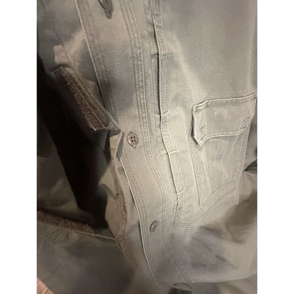 5.11 Tactical Shirt Long Sleeve 3XL Reg Military Green Button Up Style Pockets - Picture 10 of 14